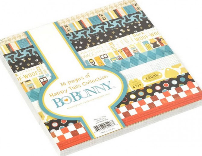 Набор бумаги BoBunny Happy Tails Collection 36 листов 15х15см