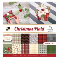 1/2 набора бумаги Christmas Plaid с фольгированием от DCWV 