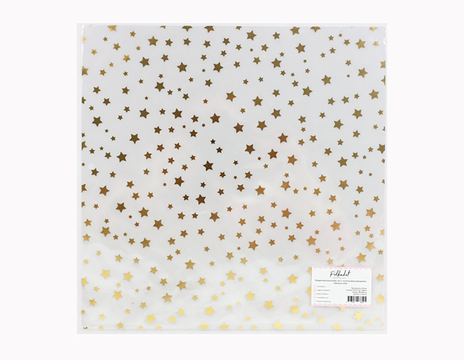 Прозрачный ацетатный лист с золотым фольгированием "Звёздное небо"